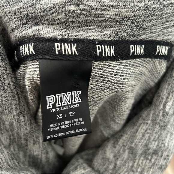 PINK Victoria’s Secret Pull Over Turtle Neck Heather Gray Graphic women XSmall - Picture 6 of 7